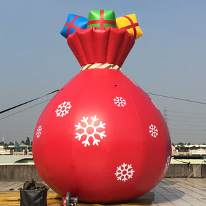 15ft (4.6M) Giant Inflatable Advertising Christmas Santa's Bag Jumbo Gift Bag with blower