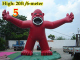 20ft 6M Inflatable Advertising Promotion Giant Monsters Gorilla Buddy Crocodile;Not Incl. Blower