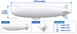 Air-Ads 12M (39FT) RC Zeppelin Giant Radio Control Blimp Airship, Double Layers Pocket (TPU + Nylon)