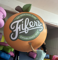 Giant 8ft Peach Advertising Balloon, Inflatable Fruit Display with Custom Logo, Commercial Promotional Decoration
