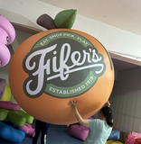Giant 8ft Peach Advertising Balloon, Inflatable Fruit Display with Custom Logo, Commercial Promotional Decoration