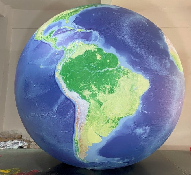 Air-Ads 6.5ft (2m) Giant Inflatable Globe Map World Balloon /Free Logo Print (PVC)