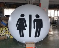 6.5ft (2M) Huge Balloons Helium Balloon Restroom Sign for Outdoor Event Site